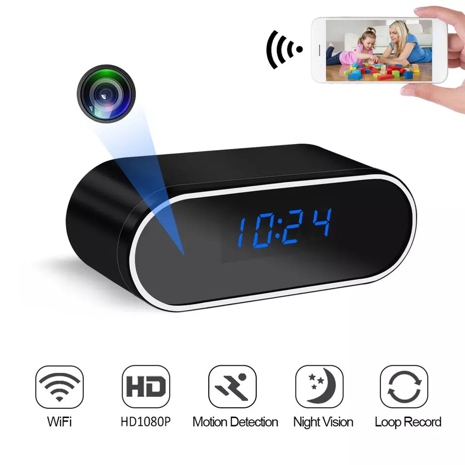 Bedside Alarm Clock with Built-in Camera